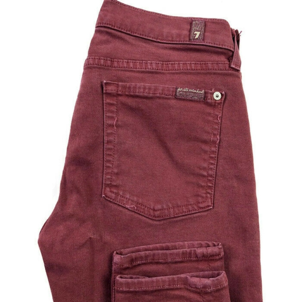 7 For All Mankind Womens 27 Red The Skinny Jeans